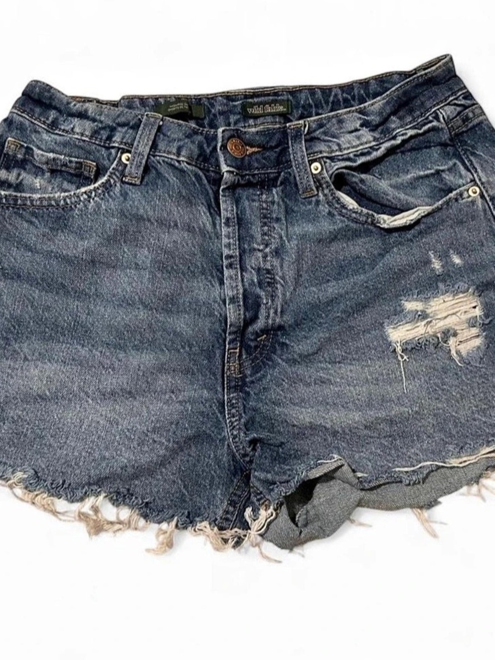 Wild Fable High-Rise Distressed Cut-Off Denim Shorts Denim Shorts Blue Size 8
